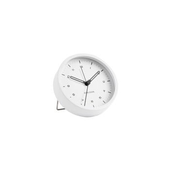 Ceas cu alarmă Karlsson Tinge, ø 9 cm, alb poza bonami.ro