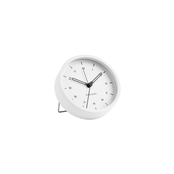 Ceas cu alarmă Karlsson Tinge, ø 9 cm, alb