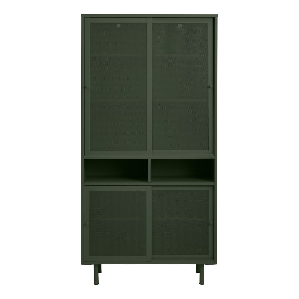 Dulap verde închis din metal cu ușă glisantă 90x180x40 cm Veep – Unique Furniture