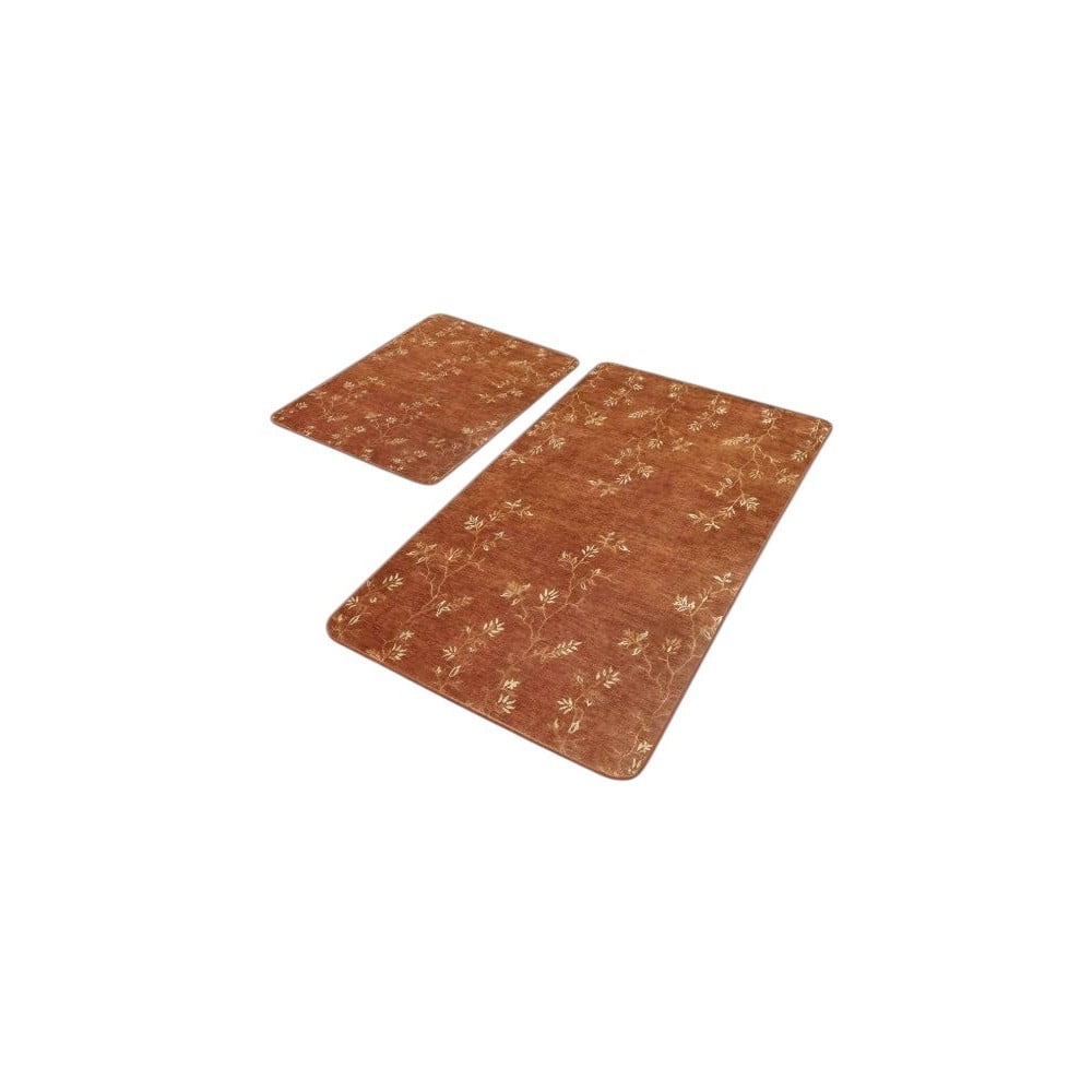 Covorașe de baie maro 2 buc. din catifea 60x100 cm – Mila Home