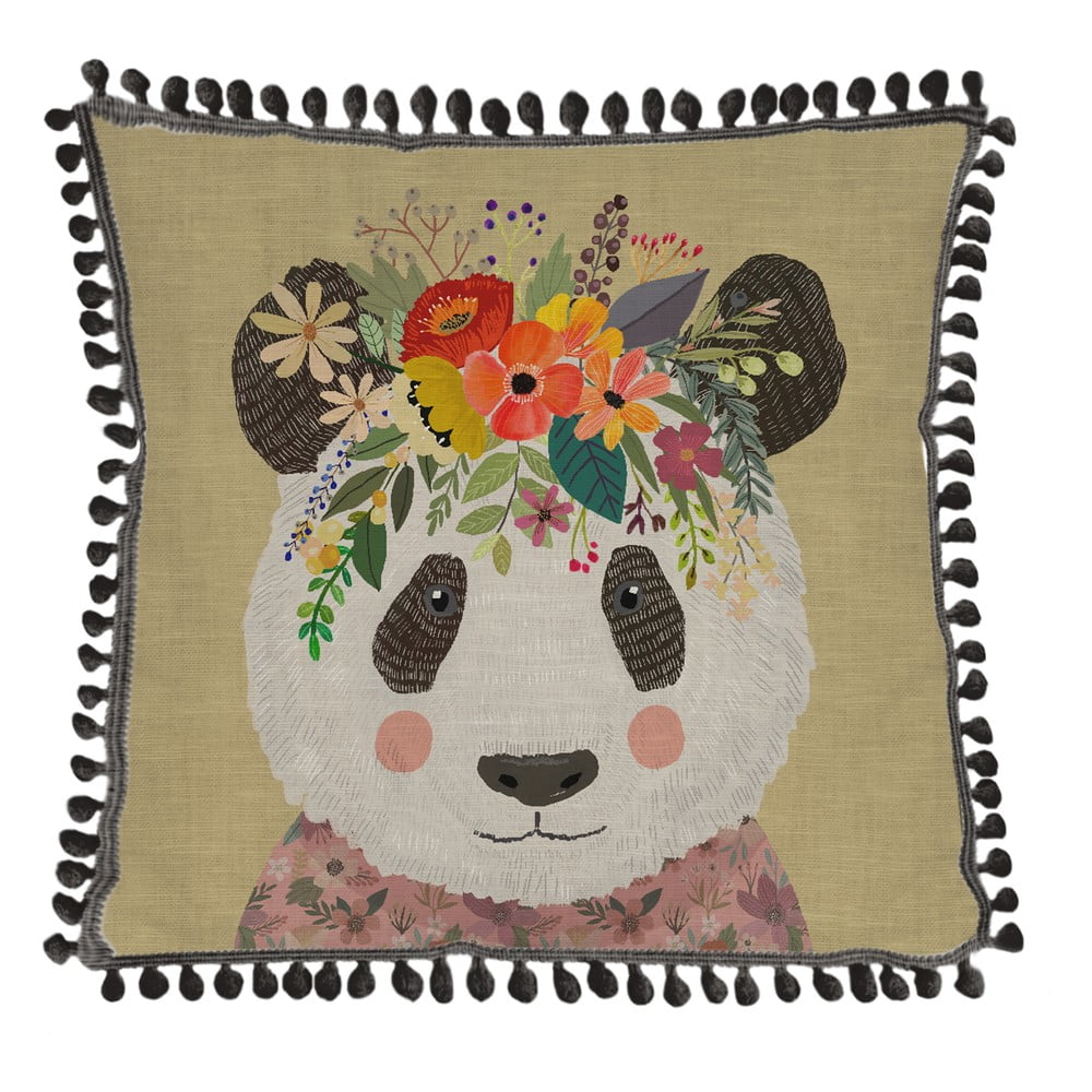 Pernă decorativă cu amestec de in Little Nice Things Floral Panda, 45 x 45 cm bonami.ro imagine 2022