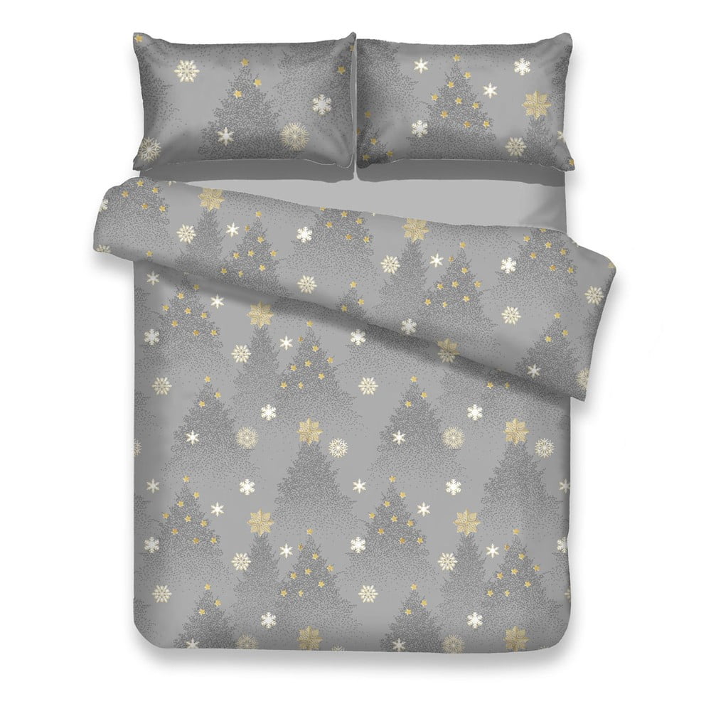 Lenjerie de pat din flanel cu motive de Crăciun pentru pat dublu AmeliaHome Silentnight, 200 x 220 cm AmeliaHome imagine noua
