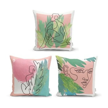 Set 3 fețe de pernă decorative minimalist cushion covers colourful minimalist, 45 x 45 cm