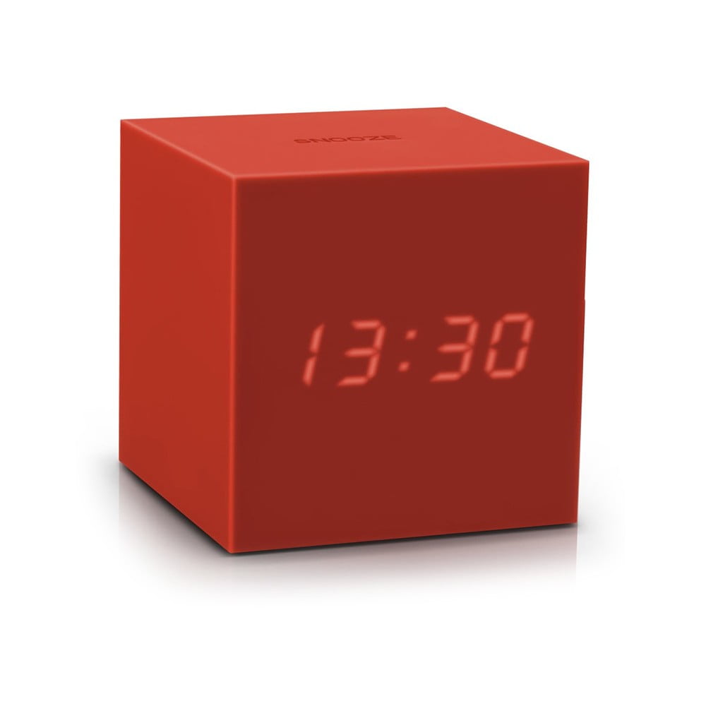 Ceas deșteptător cu LED Gingko Gravity Cube, roșu bonami.ro