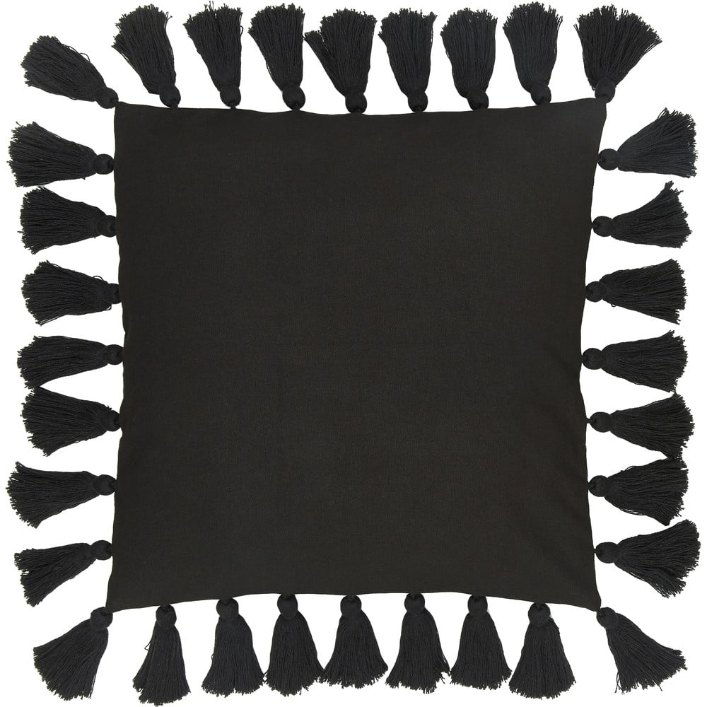 Față de pernă decorativă din bumbac westwing collection shylo, 40 x 40 cm, negru