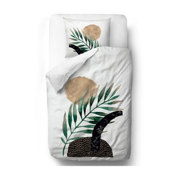 Lenjerie de pat din bumbac satinat butter kings glossy plant, 135 x 200 cm