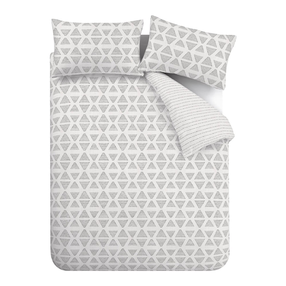 Lenjerie de pat negru-alb pentru pat de o persoană 135x200 cm Geo – Catherine Lansfield