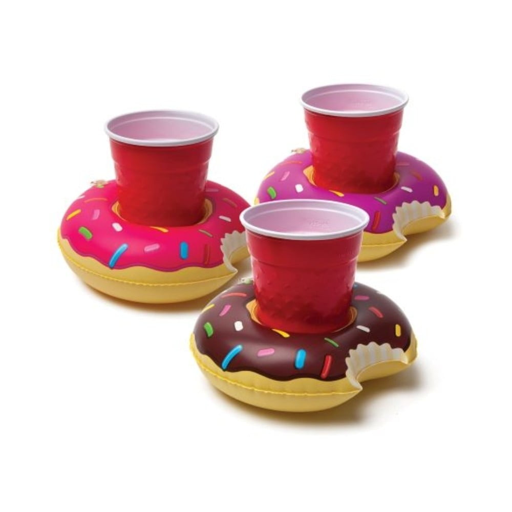 Set 3 suporturi gonflabile pentru pahare Big Mouth Inc. Donut Boats