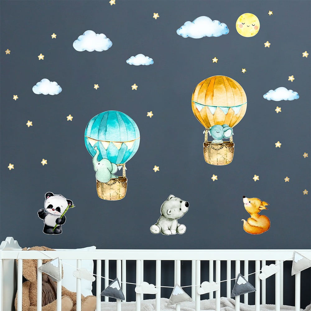 Autocolante de perete pentru camera copiilor Ambiance Balloons and Stars Ambiance imagine 2022