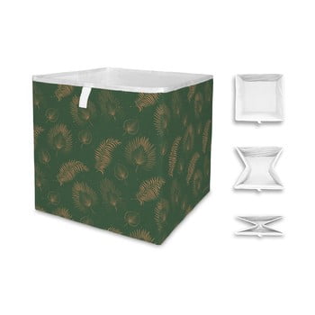 Cutie depozitare din microfibră butter kings boho leaves, 32 l, verde