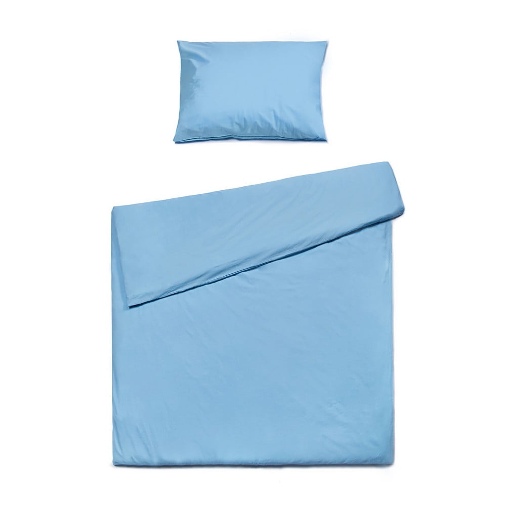 Lenjerie de pat din bumbac pentru o persoană Bonami Selection, 140 x 220 cm, albastru azuriu 140 imagine noua somnexpo.ro