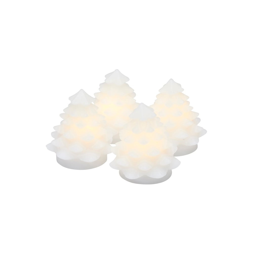 Decorațiune luminoasă de Crăciun albă 4 buc. ø 6,5 cm Carla – Sirius