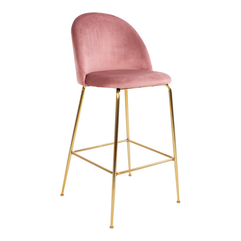 Set 2 scaune bar tapițate House Nordic Lausanne, roz-arămiu bar