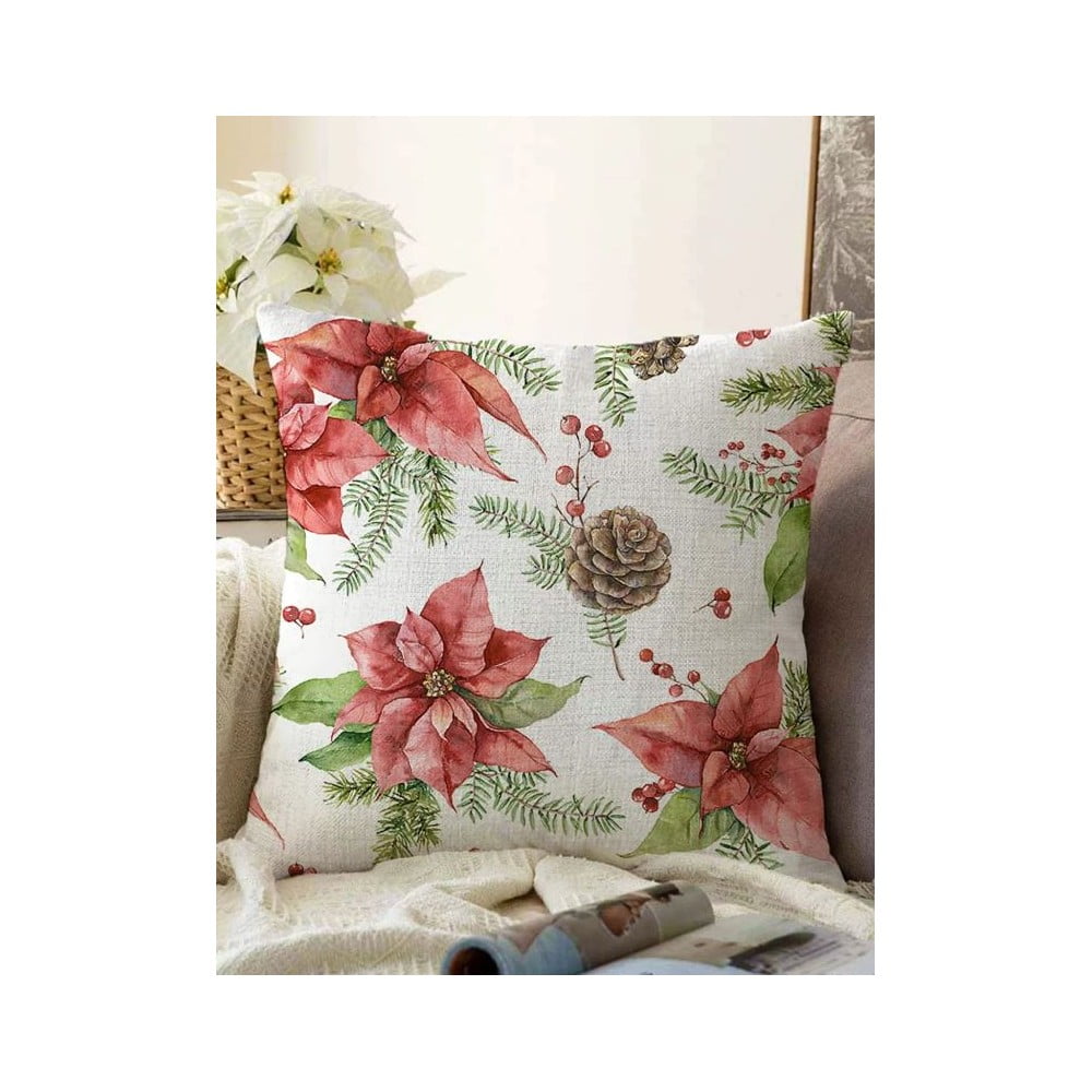 Față de pernă 43x43 cm cu model de Crăciun – Mila Home