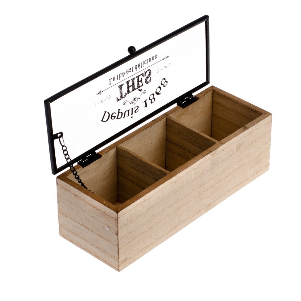 Cutie din lemn pentru ceai cu 3 compartimentei Dakls, 22,5 x 8 cm bonami.ro imagine 2022