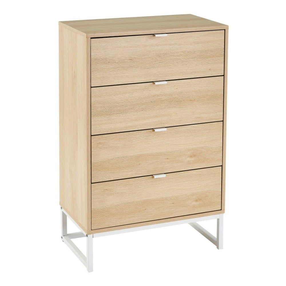 Comodă înaltă cu aspect de lemn de mesteacăn 60x97,5 cm – casa selección