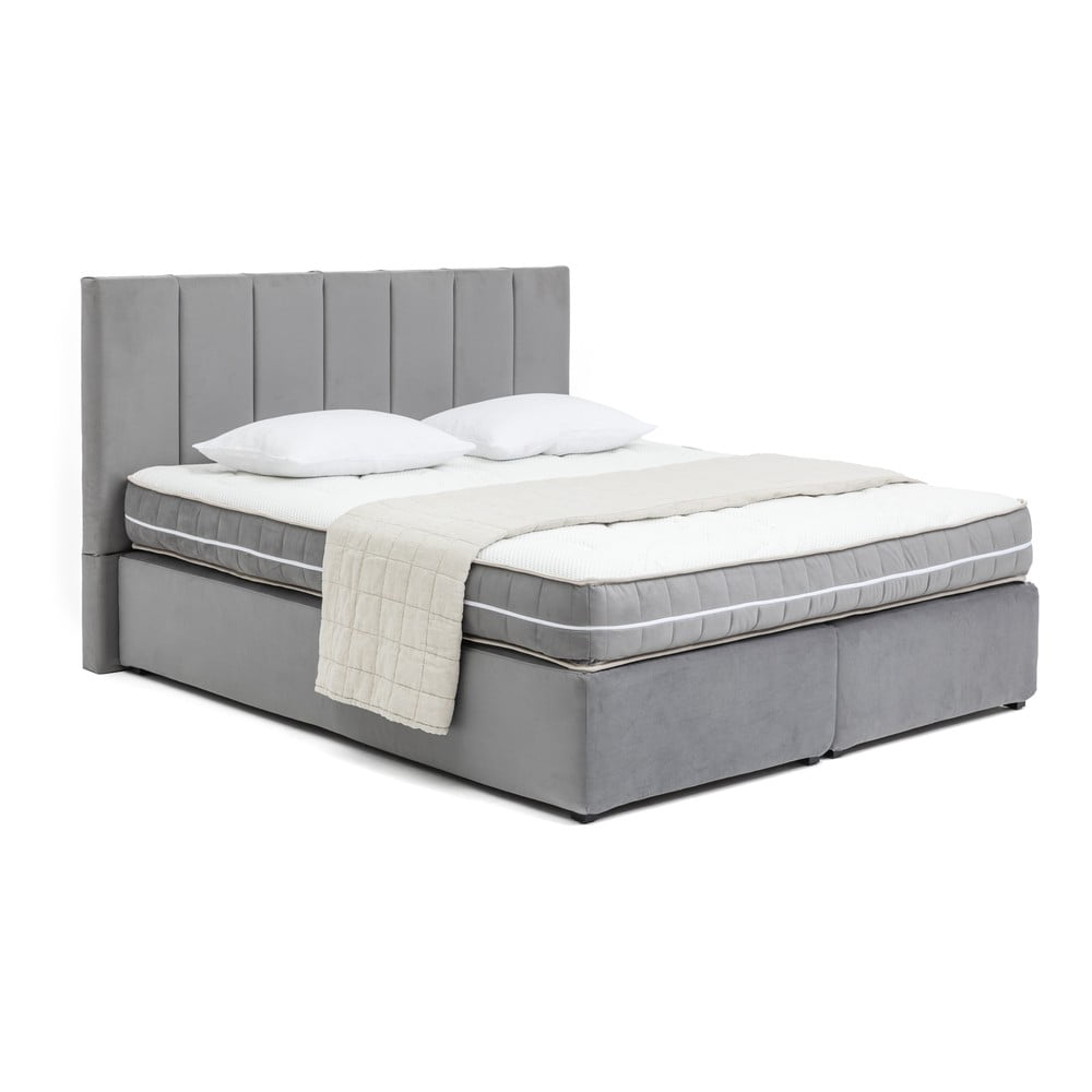Pat boxspring gri 160x200 cm Olia Bold Line – Bonami Selection