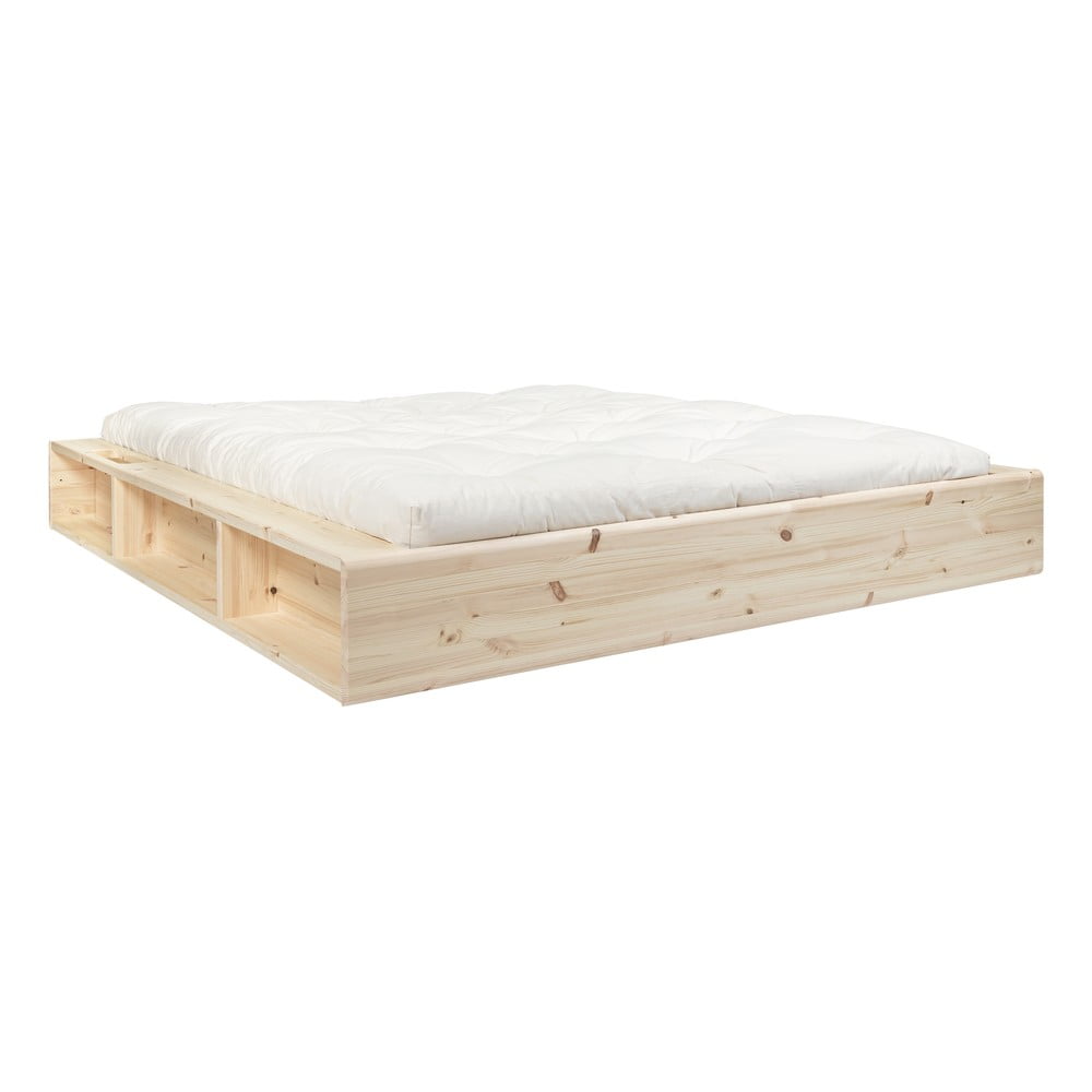 Pat dublu din lemn masiv cu spațiu de depozitare și futon Comfort Mat Karup Design, 180 x 200 cm bonami.ro