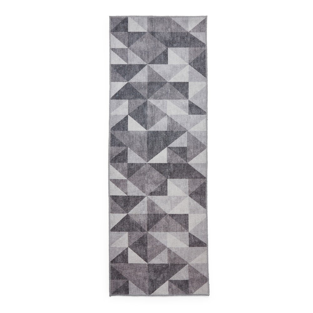 Covor tip traversă gri lavabil 76x230 cm Coral Grey – Think Rugs