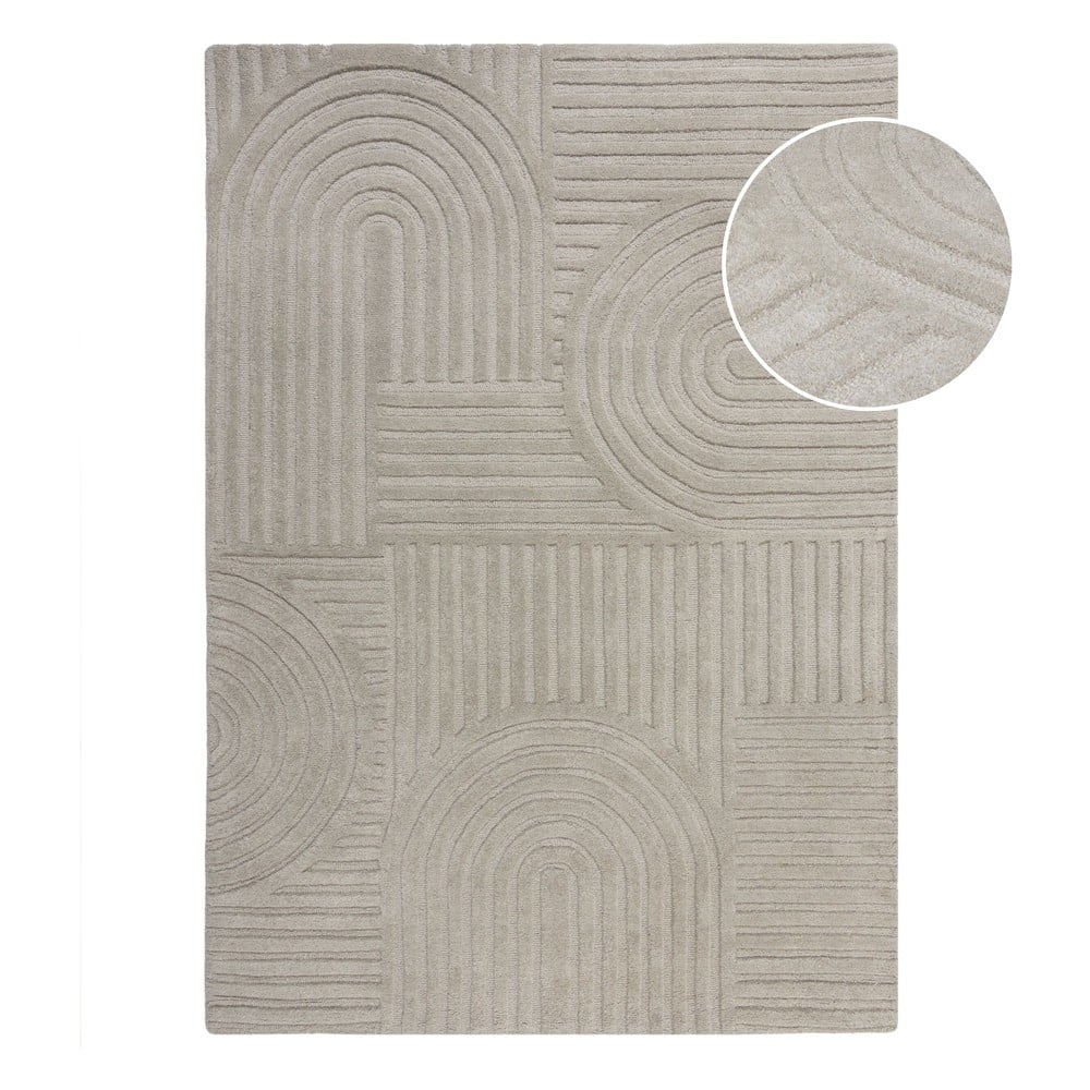 Covor din lână Flair Rugs Zen Garden 120 x 170 cm, gri