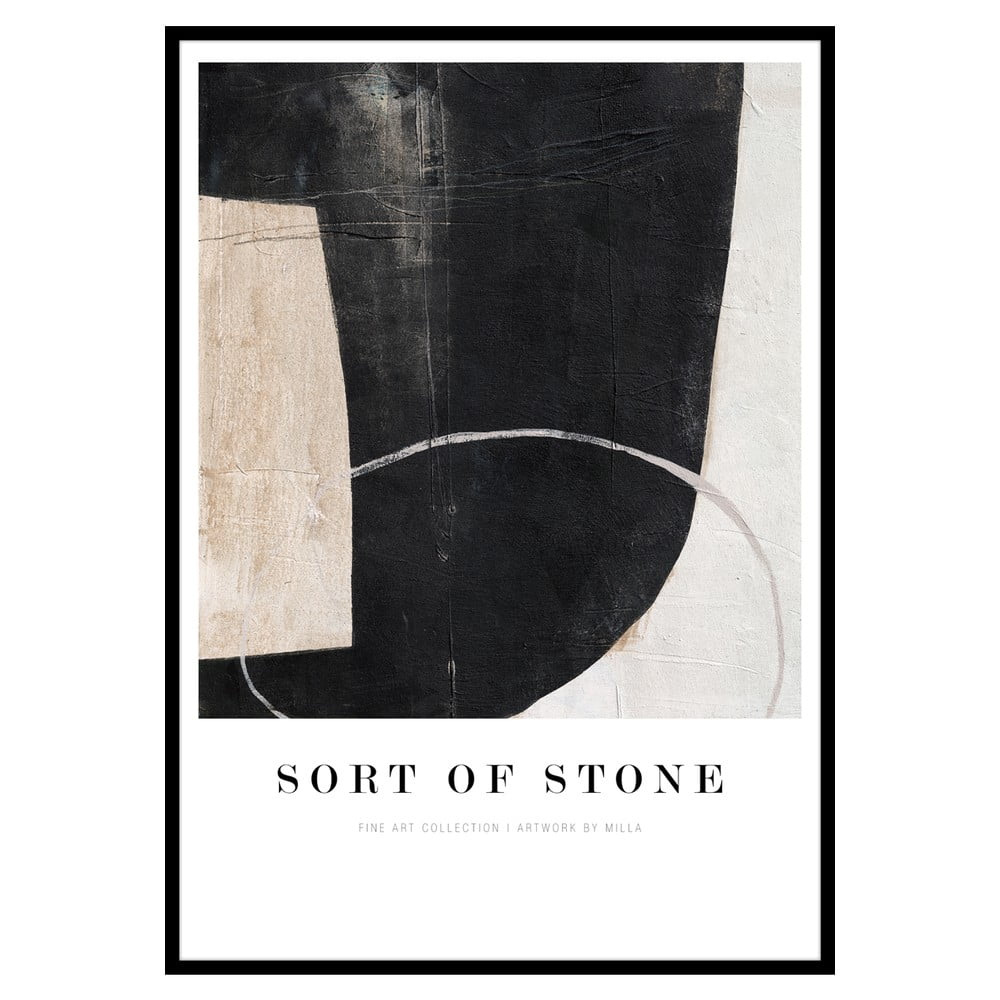 Poster cu ramă 72x102 cm Sort Of Stone – Malerifabrikken