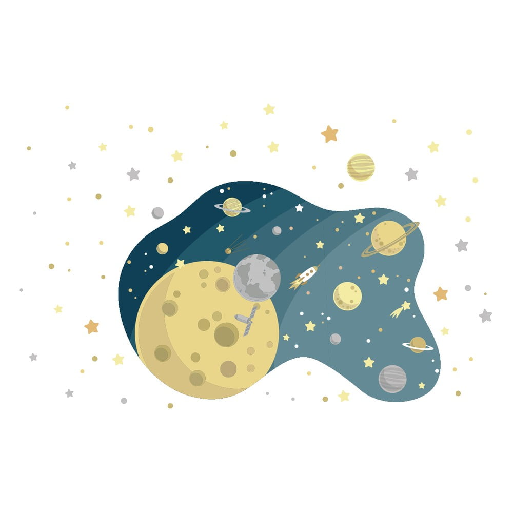 Autocolant de perete pentru copii ambiance the starry galaxy, 90 x 60 cm