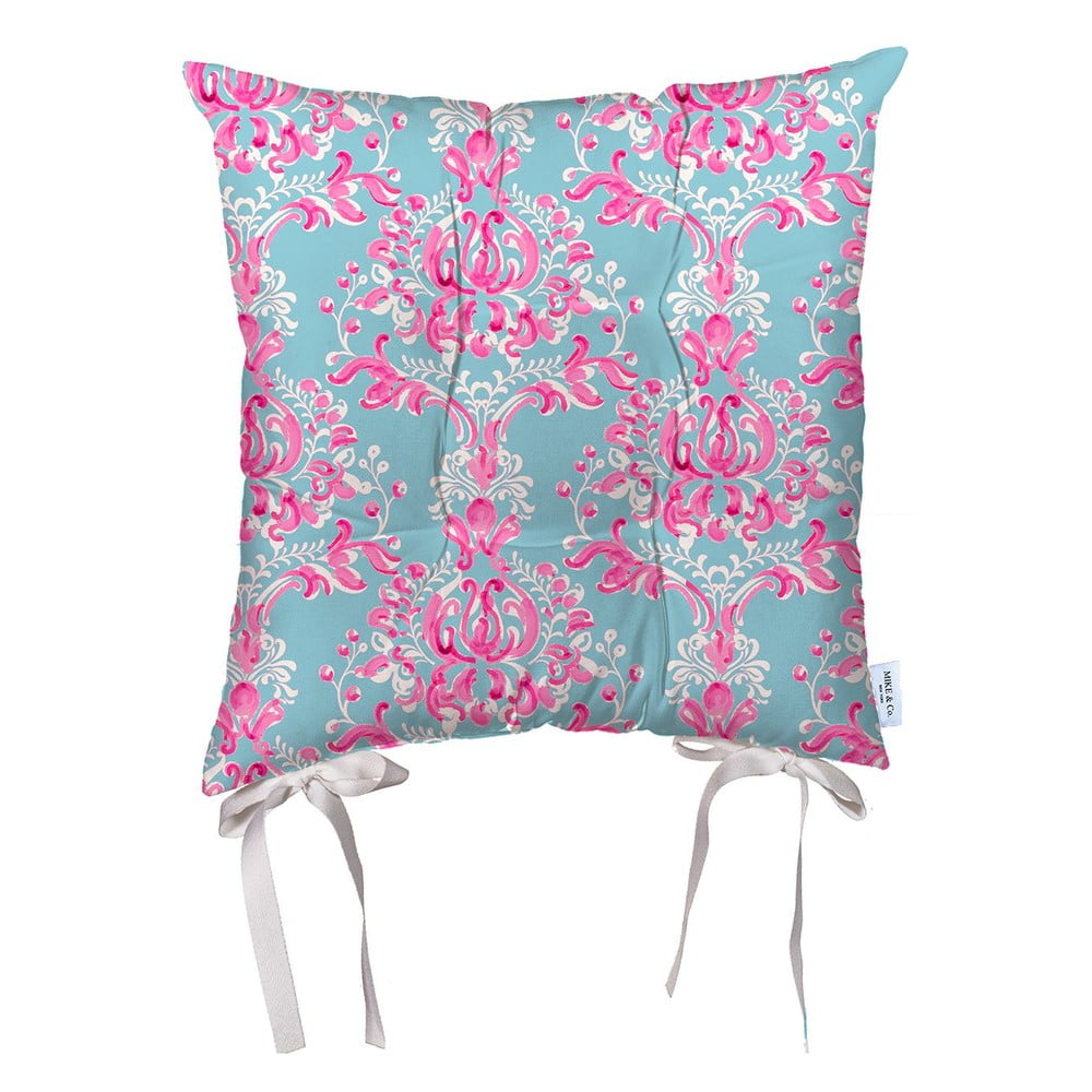 Poza Perna din microfibra pentru scaun Mike & Co. NEW YORK Butterflies Pattern, 36 x 36 cm, albastru-roz