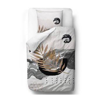 Lenjerie de pat din bumbac satinat butter kings marbling flow, 135 x 200 cm