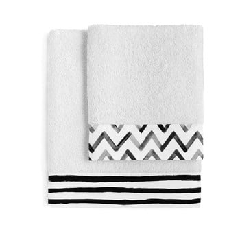 Set 2 prosoape din bumbac blanc stripes