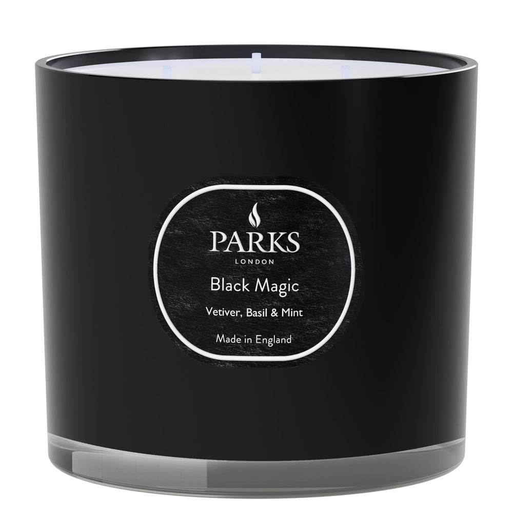 Lumânare cu parfum de vetiver, busuioc și mentă Parks Candles London Black Magic, timp de ardere 56 h