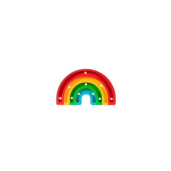 Veioză colorată din lemn de pin Little Lights Rainbow, lățime 20 cm