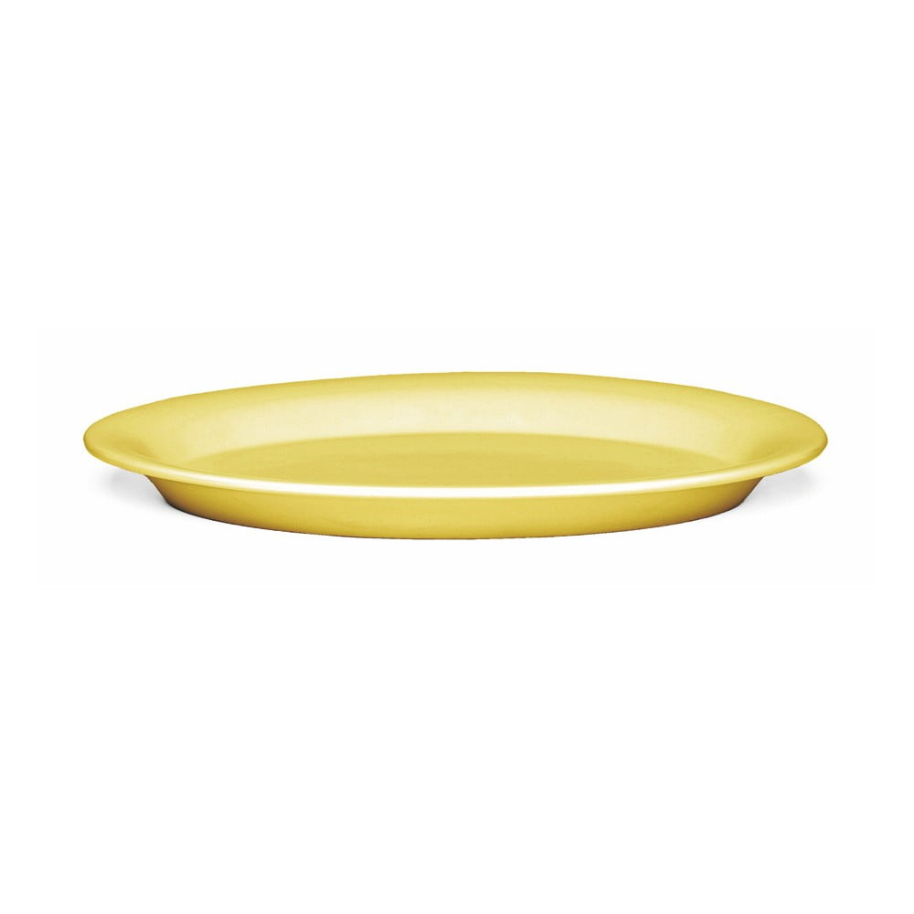 Farfurie ovală din gresie Kähler Design Ursula, 33 x 22 cm, galben bonami.ro