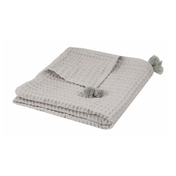 Pled din amestec de bumbac nattiot, 100 x 140 cm, gri