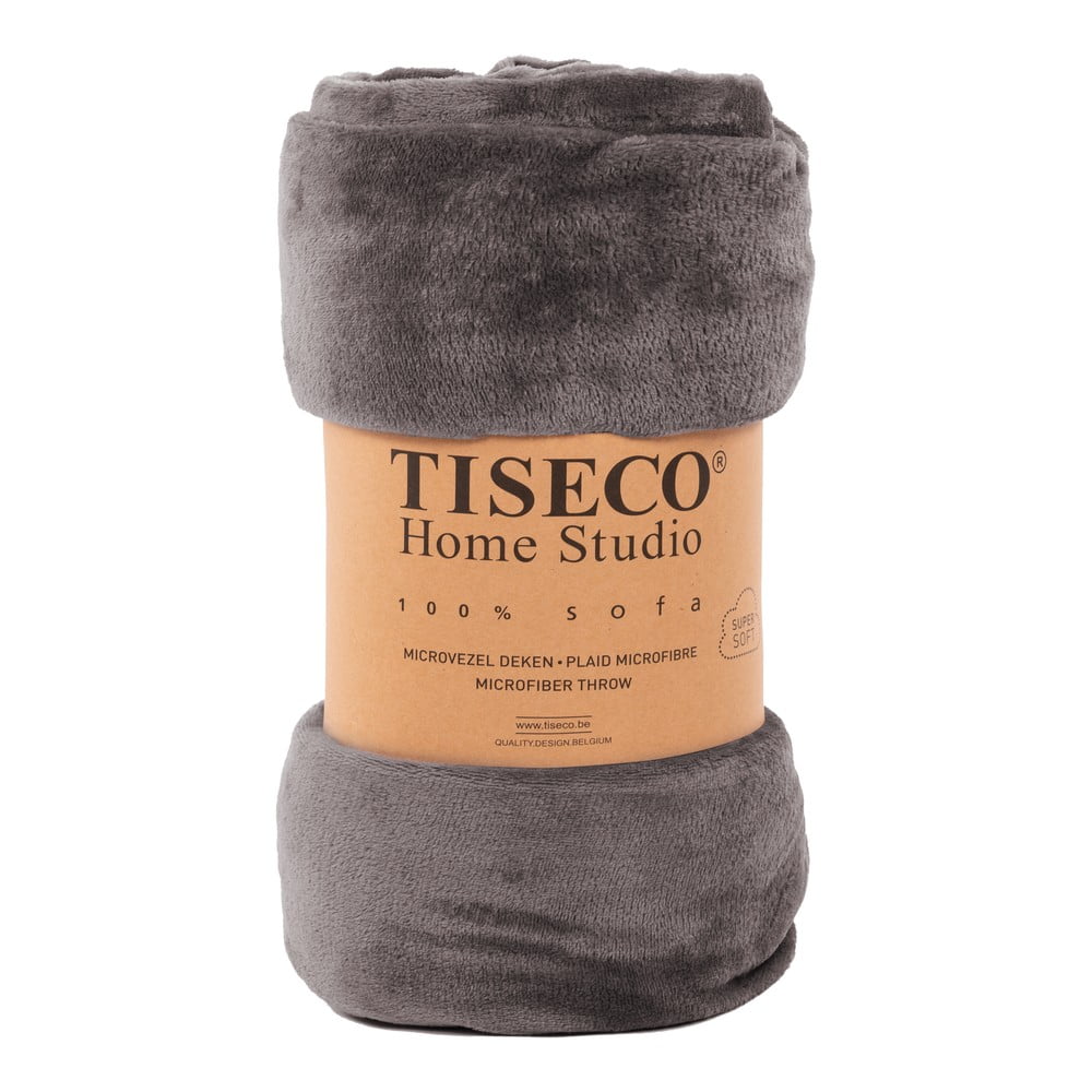 Pătură din micropluș Tiseco Home Studio, 130 x 160 cm, gri 130 pret redus