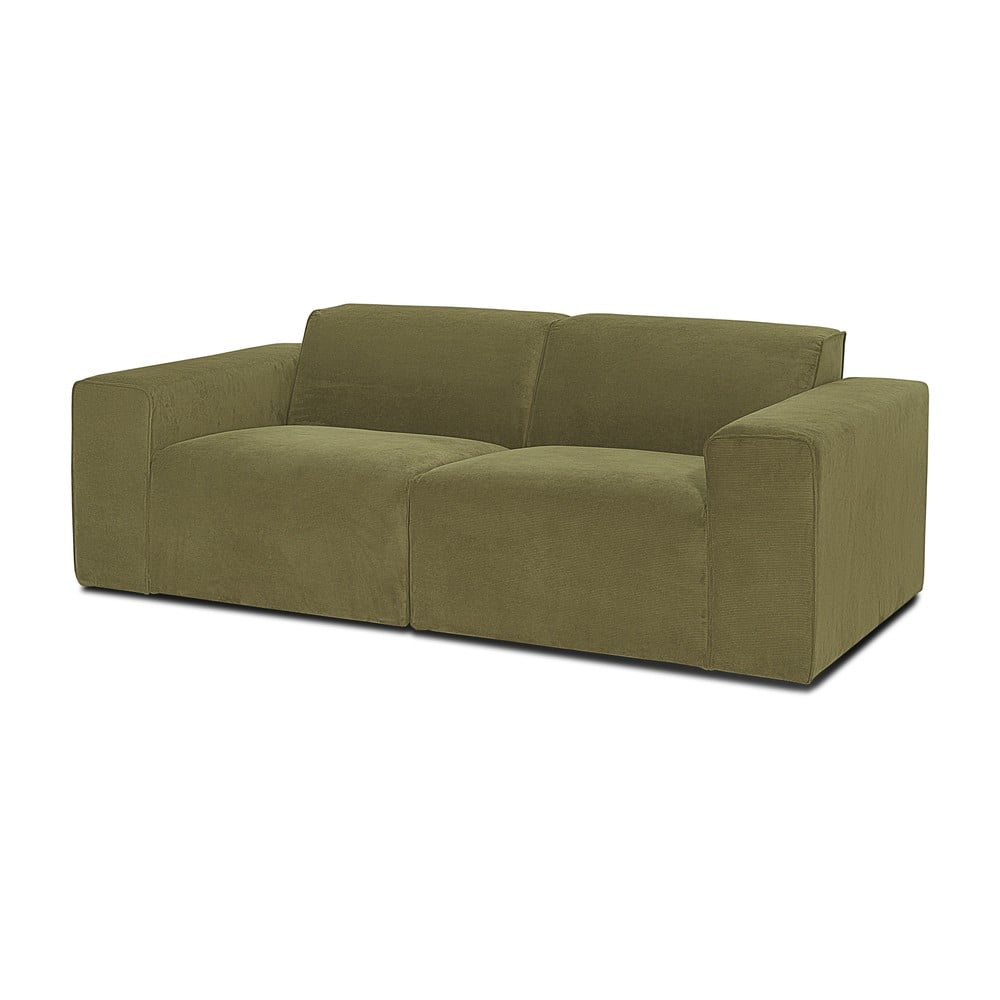Canapea verde cu tapițerie din catifea reiată 202 cm Sting – Scandic 202 imagine noua somnexpo.ro