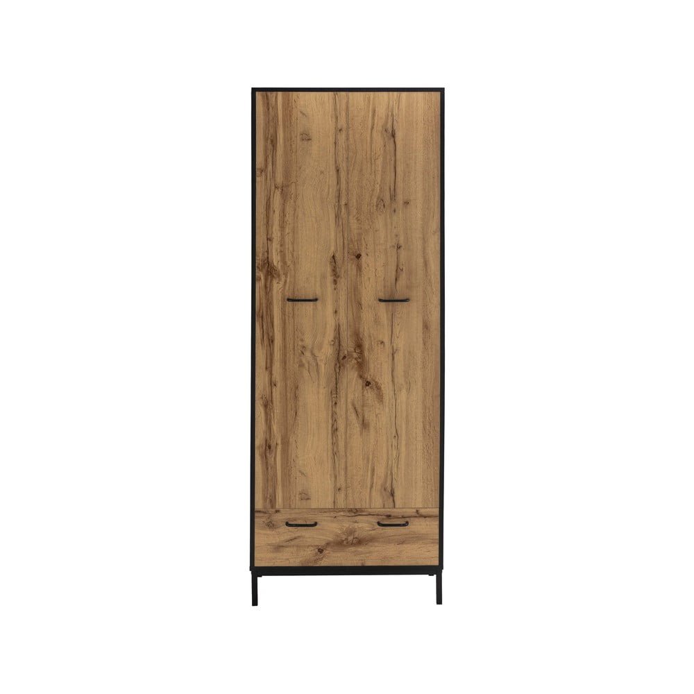 Șifonier negru/în culoare naturală cu aspect de lemn de stejar 65x180 cm Rocco – Støraa