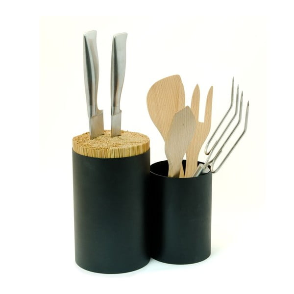 Suport pentru cuțite și ustensile de bucătărie Wireworks Knife&Spoon, negru