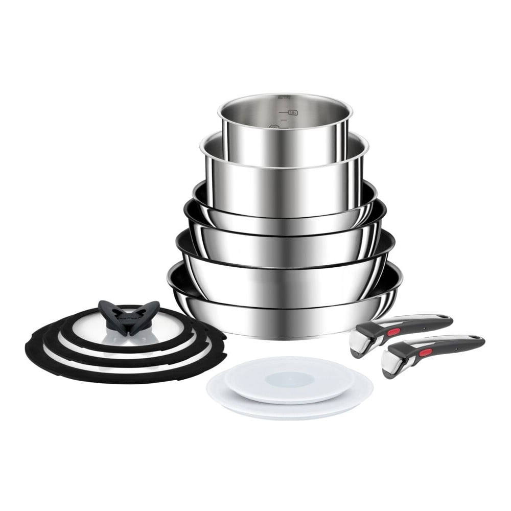 Set de vase pentru gătit 13 buc. din oțel inoxidabil INGENIO Preference ON L9749432 – Tefal