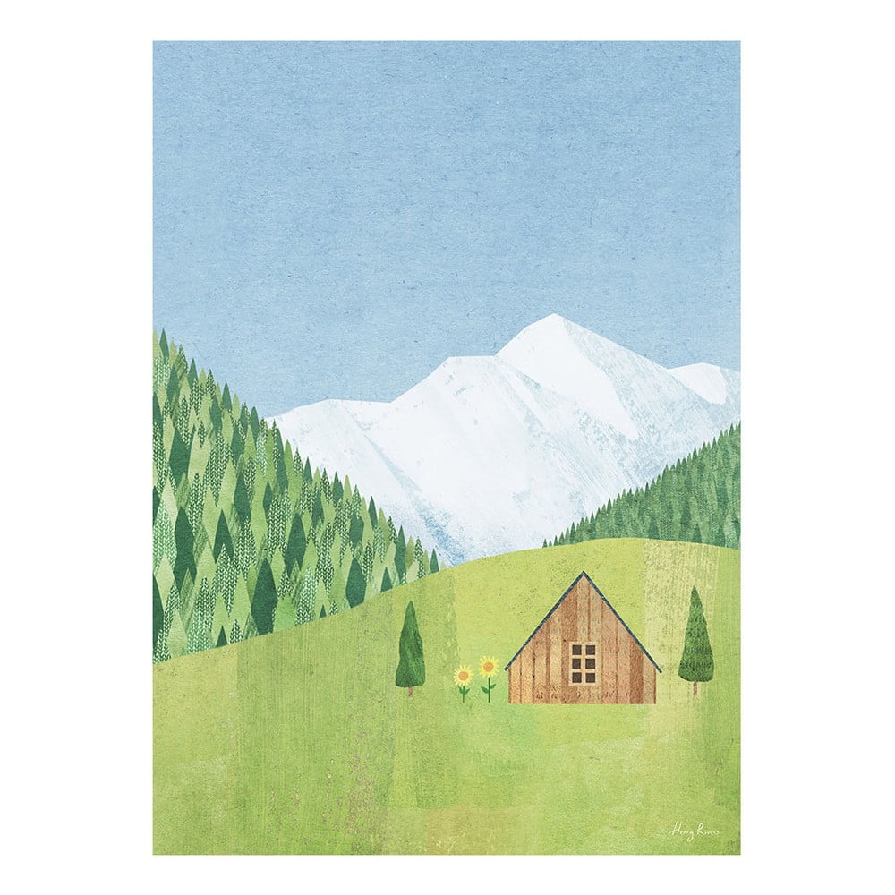 Poster 30x40 cm Mountain Cabin - Travelposter 