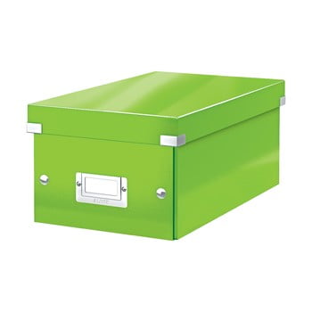 Cutie depozitare cu capac leitz dvd disc, lungime 35 cm, verde