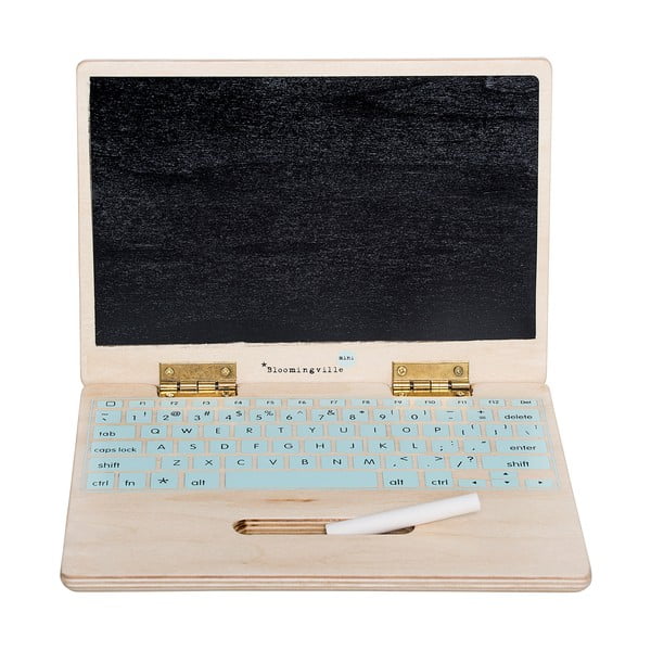 Tablă pentru scris cu creta în formă de laptop Bloomingville Mini School