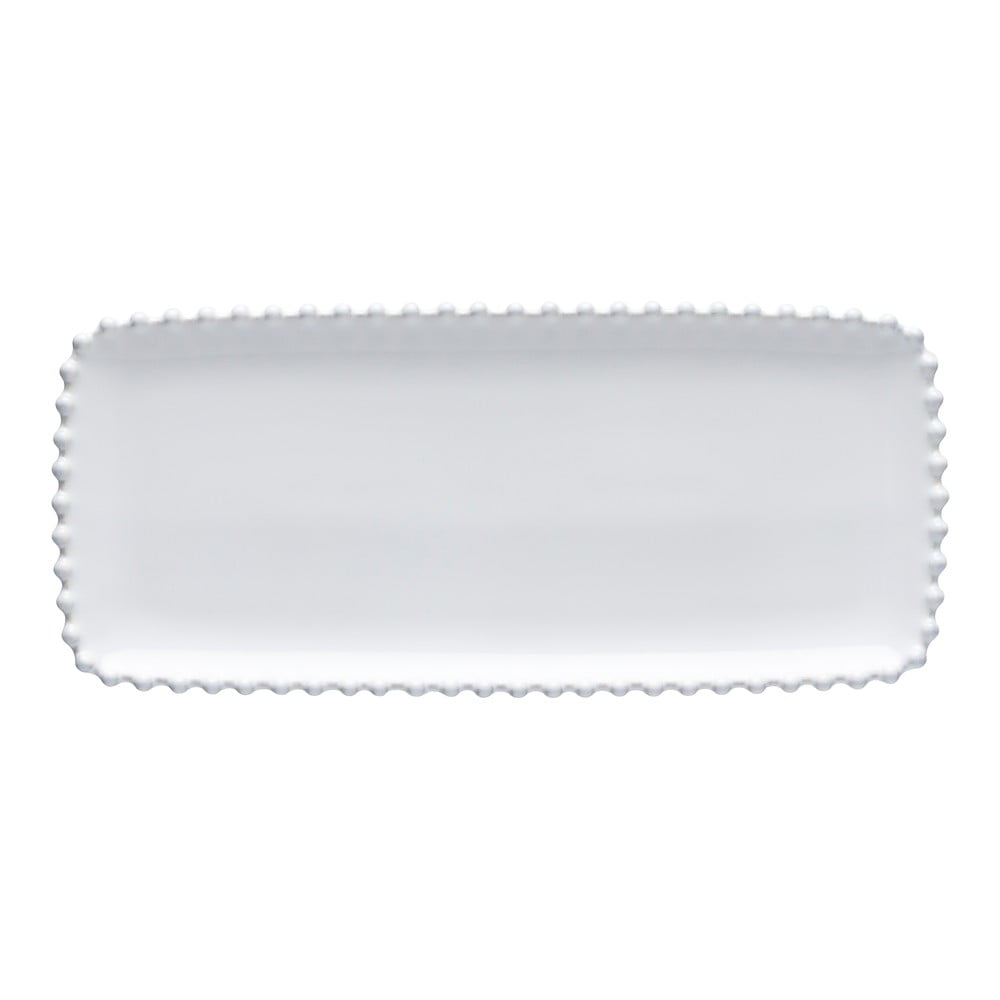  Platou din gresie ceramică Costa Nova Pearl, lungime 30 cm, alb 