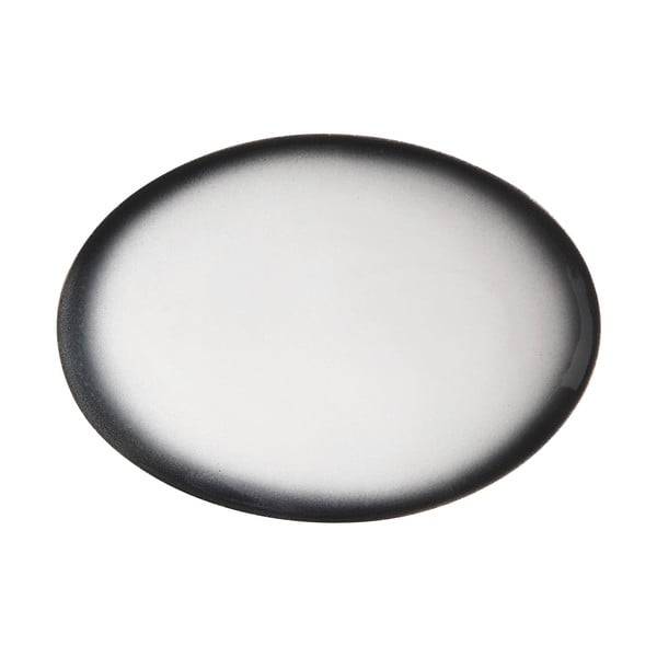 Farfurie ovală din ceramică Maxwell & Williams Caviar, 30 x 22 cm, alb - negru