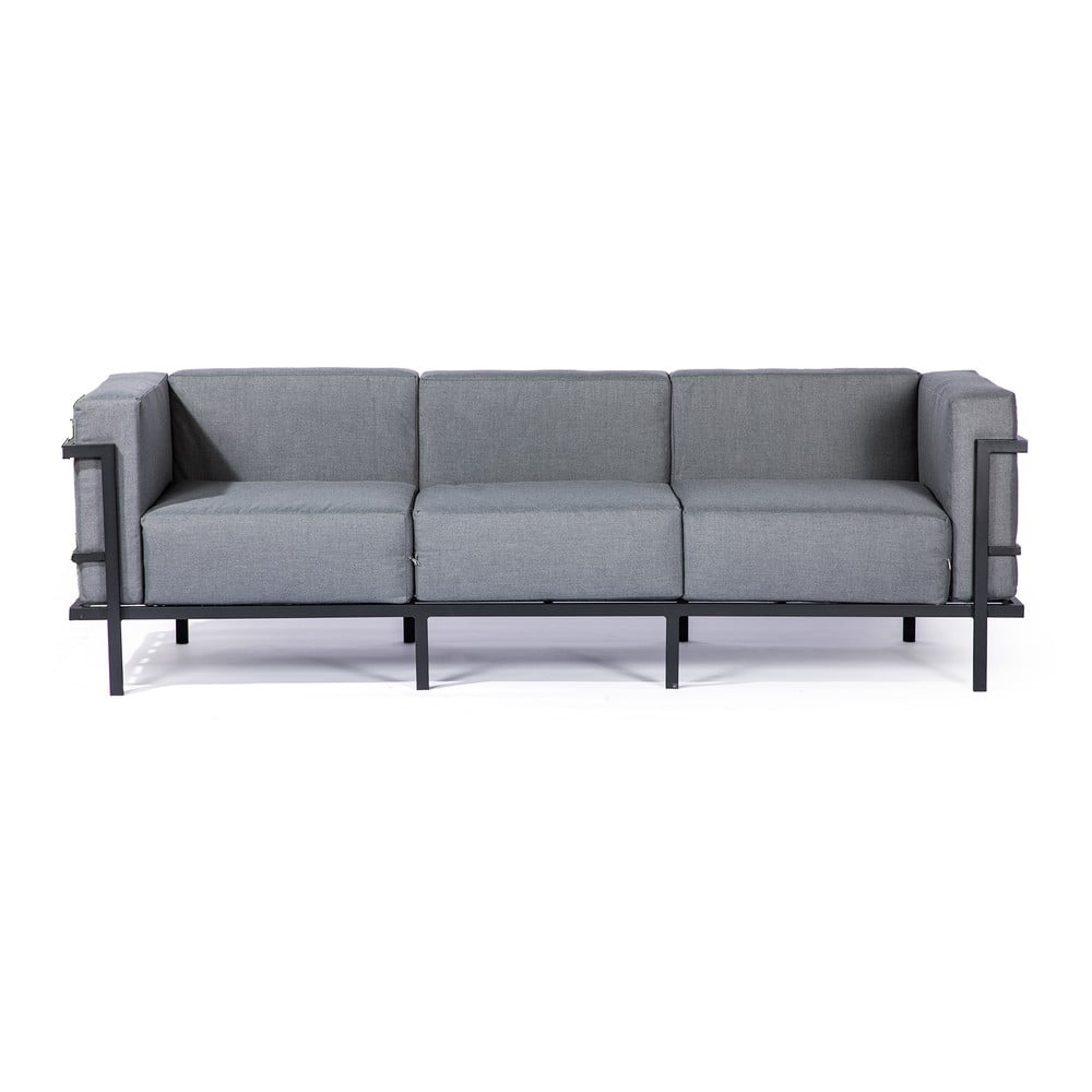 Canapea cu 3 locuri adecvată pentru exterior Le Bonom Bellisima, gri grafit – negru, lățime 230 cm bonami.ro pret redus
