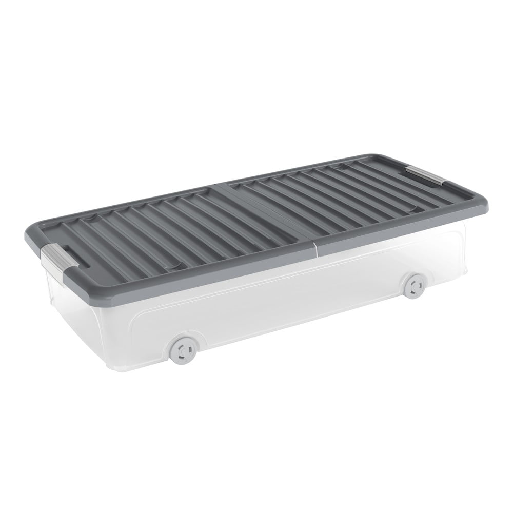 Cutie de depozitare sub pat din plastic cu capac 74x37x16,5 cm W box underbed L – KIS