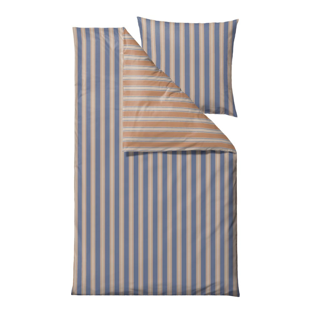 Lenjerie de pat albastru/portocaliu din bumbac organic pentru pat de o persoană 135×200 cm Nordic – Södahl 135x200 imagine noua