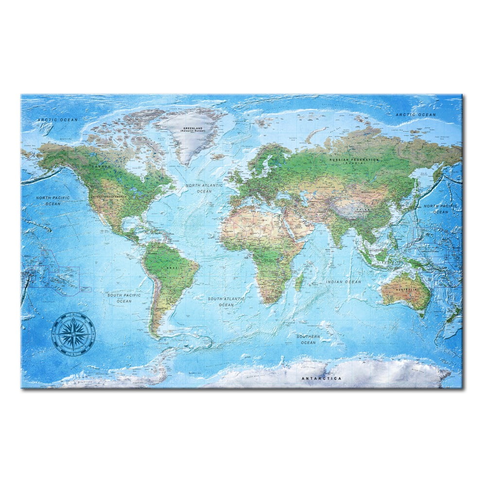 Avizier cu harta lumii Bimago Traditional Cartography, 90 x 60 cm Artgeist imagine 2022
