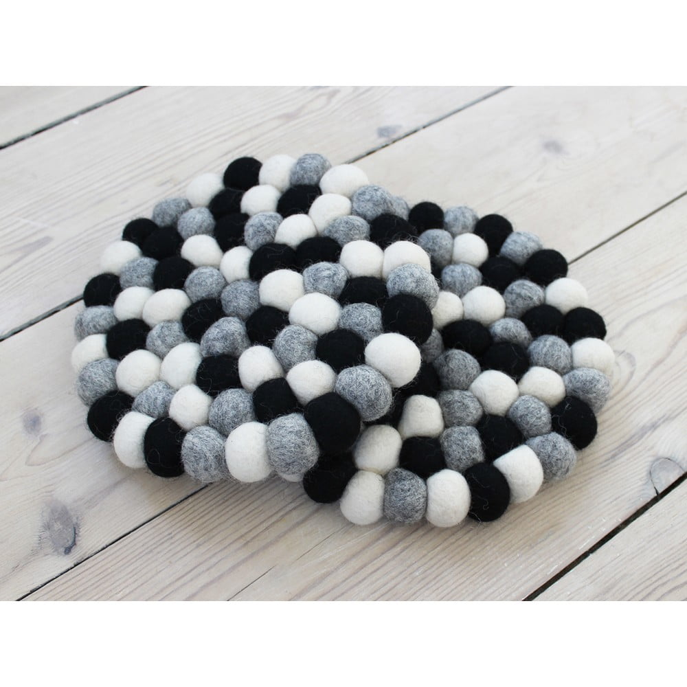 Suport pahar, cu bile din lână Wooldot Ball Coaster, ⌀ 20 cm, alb – negru bonami.ro