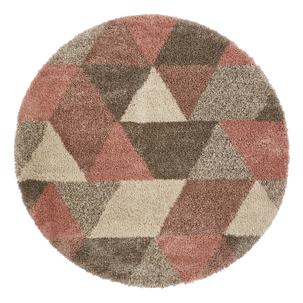 Covor Think Rugs Royal Nomadic Triangle, ø 160 cm, roz-gri Covoare
