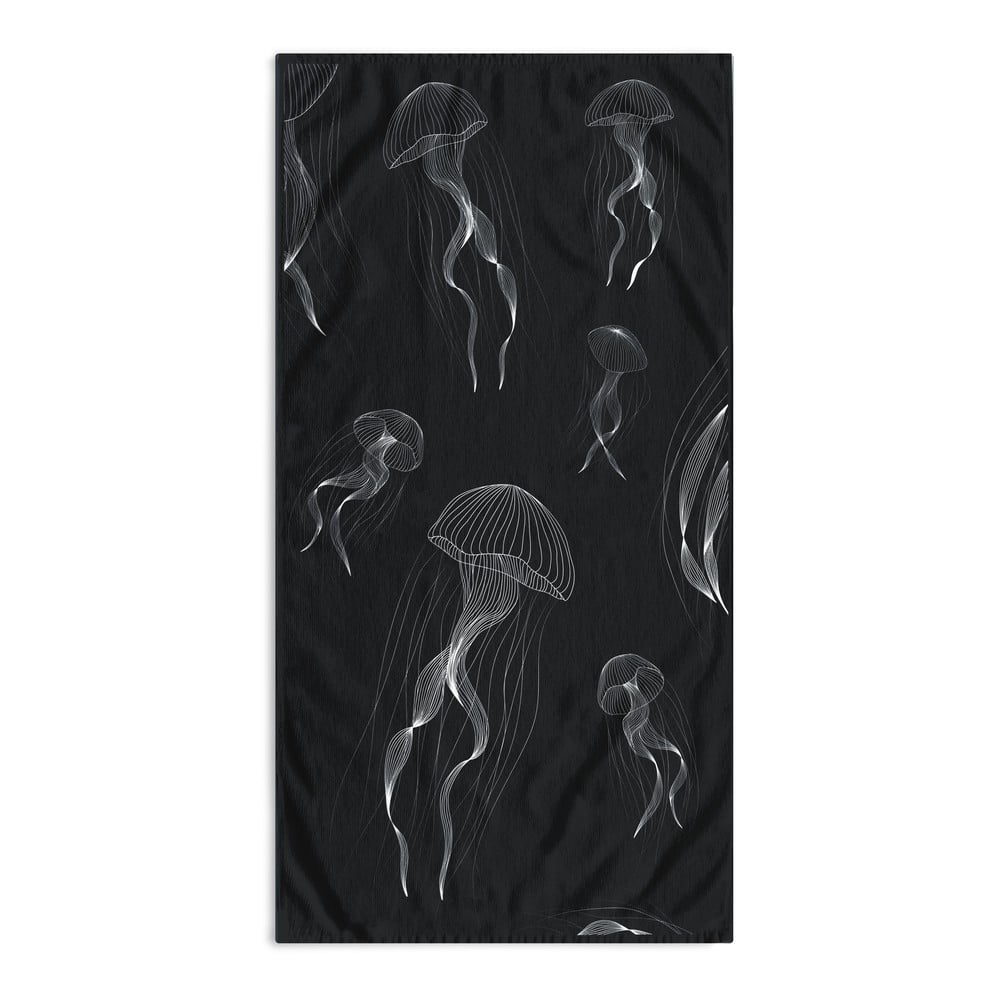  Prosop de plajă negru-alb 90x180 cm Jellyfish – DecoKing 